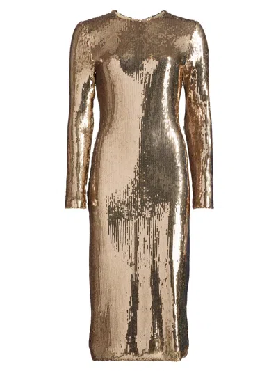 Prabal Gurung Women's Sequined Sheath Cocktail Dress In Gold