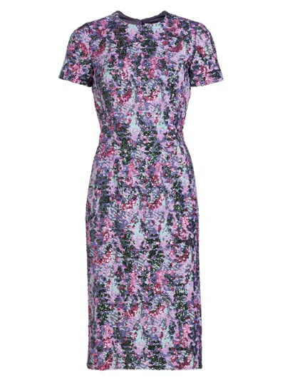 Prabal Gurung Women's Sequined Short-sleeve Sheath Dress In Multi