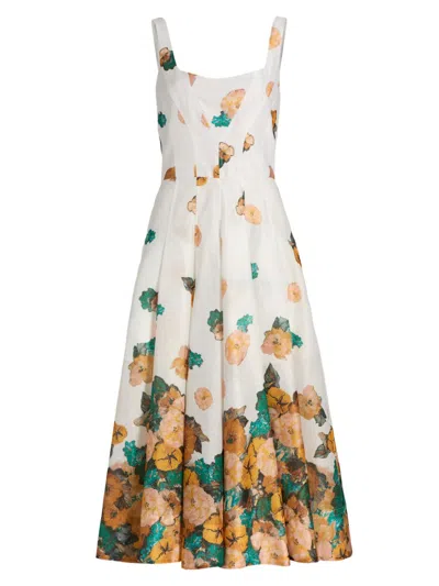 Prabal Gurung Women's Sun Floral Corset Midi-dress In Multi