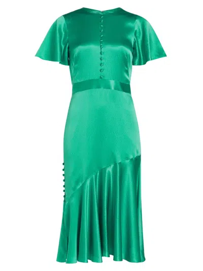 Prabal Gurung Women's Victoria Flutter-sleeve Cocktail Dress In Green