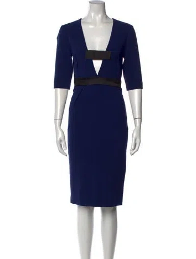 Pre-owned Prabal Gurung Wool Knee-length Dress In Blue