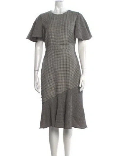 Pre-owned Prabal Gurung Wool Midi Length Dress In Black/white
