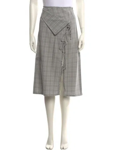 Pre-owned Prabal Gurung Wool Midi Length Skirt In Gray
