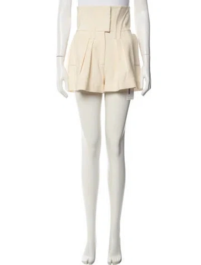 Pre-owned Prabal Gurung Wool Mini Shorts In Neutral