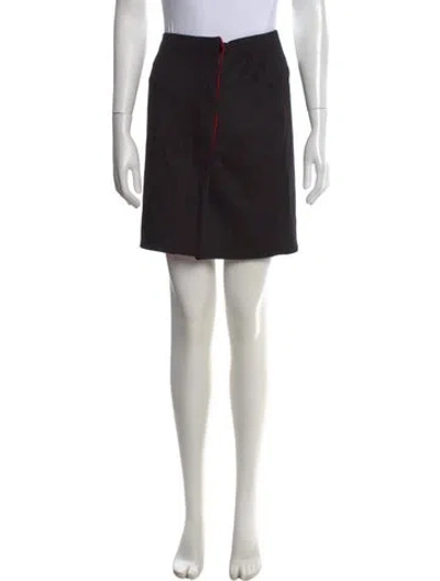 Pre-owned Prabal Gurung Wool Mini Skirt In Black