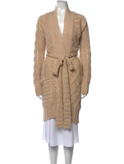 Pre-owned Prabal Gurung Wool Open Front Sweater In Neutrals
