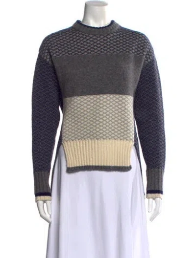 Pre-owned Prabal Gurung Wool Striped Sweater In Blue