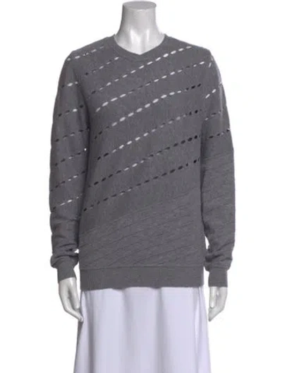 Pre-owned Prabal Gurung Wool Striped Sweater In Gray