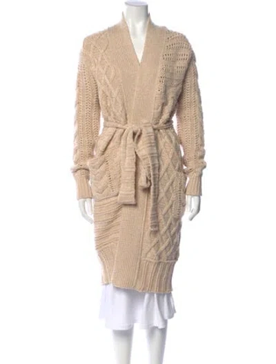 Pre-owned Prabal Gurung Wool V-neck Sweater In Neutral