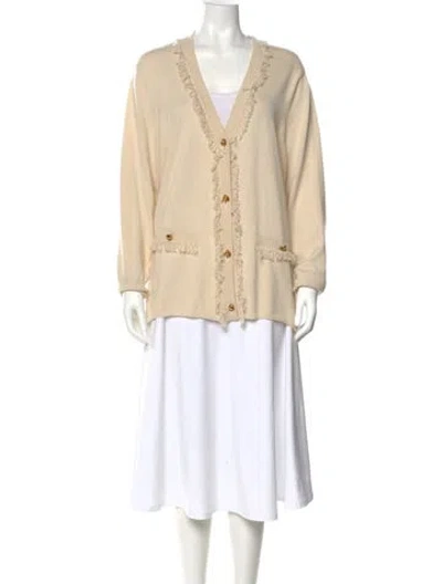 Pre-owned Prabal Gurung Wool V-neck Sweater W/ Tags In Neutral