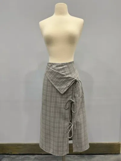 Prabal Gurung Wrap Style Skirt In Grey/white In Beige