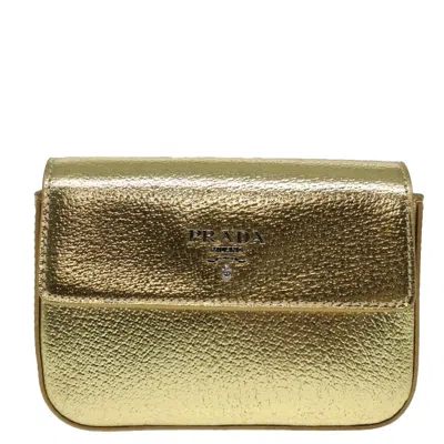 Pre-owned Prada -- Gold Leather Wallet  ()