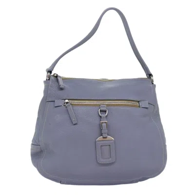 Prada - Leather Shoulder Bag () In Blue