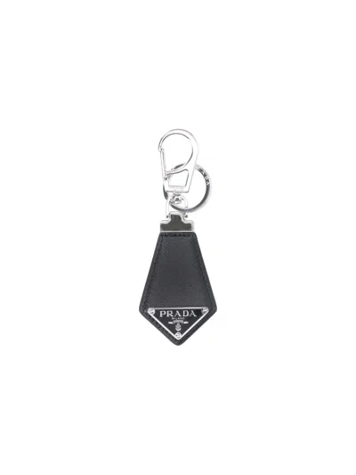 Prada - Logo Key Holders In Black  