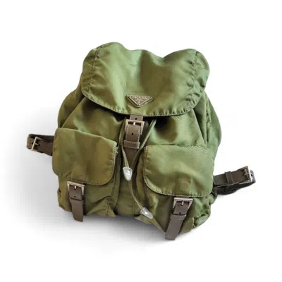Pre-owned Prada - Nylon Rucksack Backpack Khaki Olive Green Small