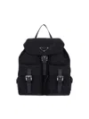Prada Womens Black Logo-plaque Recycled-polyamide Backpack