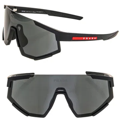 Pre-owned Prada 04w Linea Rossa Impavid Sport Sunglasses Black Pilot Wrap Unisex Ps04ws In Gray