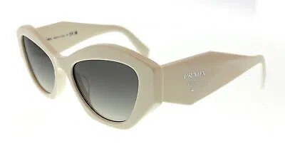 Pre-owned Prada 0pr 07ysf 142130 White Cat Eye Sunglasses
