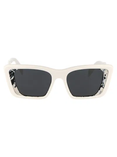 Prada 0pr 08ys Sunglasses In White/havana Black/dark Grey