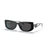 Prada 0pr 14ys Rectangular Acetate Sunglasses In Black