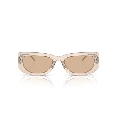 Prada 0pr 14ys Translucent Acetate Rectangular Sunglasses In Brown