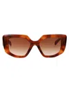 Prada Brown Gradient Irregular Ladies Sunglasses Pr 14zs 18r70e 50 In 18r70e Cognac Tortoise