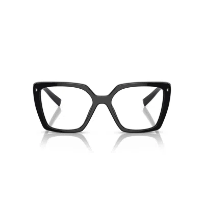 Prada 0pr 16zv Bold Oversized Square Frame Eyeglasses In Black