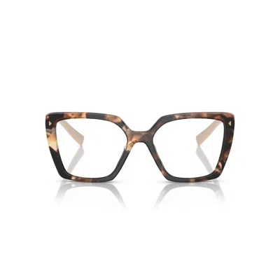 Prada 0pr 16zv Oversized Tortoiseshell Square Eyeglasses In White