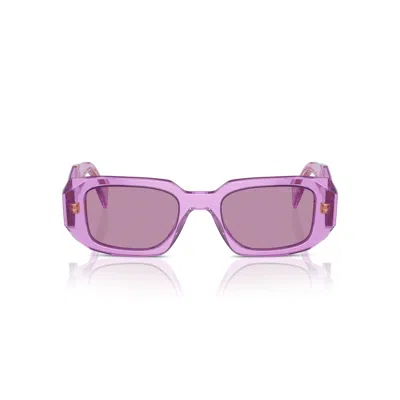 Prada 0pr 17ws Geometric Rectangular Sunglasses In Purple