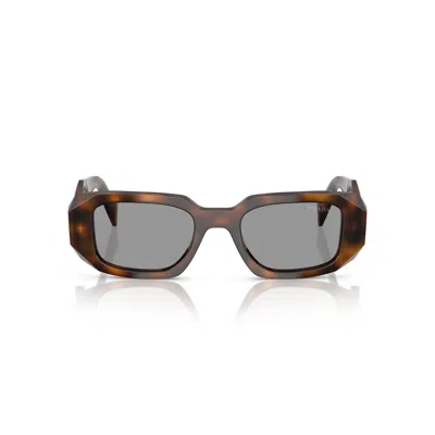 Prada 0pr 17ws Oversized Rectangular Tortoiseshell Sunglasses In Brown