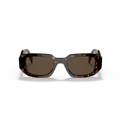 Prada 0pr 17ws Rectangular Tortoiseshell Sunglasses In Brown