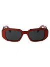 Prada Womens Orange Pr 17ws Rectangular-frame Acetate Sunglasses