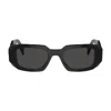 Prada 0pr 17ws Geometric Rectangular Acetate Sunglasses In Black