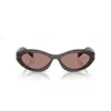 Prada 0pr 26zs Elongated Oval Tortoiseshell Acetate Sunglasses In Brown