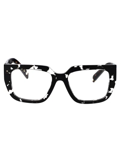 Prada 0pr A03v Glasses In 15o1o1 Havana Black Transparent