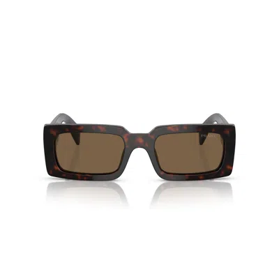 Prada 0pr A07s Tortoiseshell Rectangular Sunglasses In Pattern