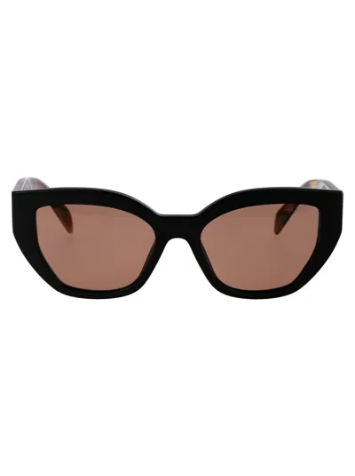 Prada Pr A09s Acetate Cate Eye Sunglasses In Black