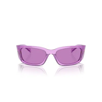 Prada 0pr A14s Translucent Purple Rectangular Sunglasses