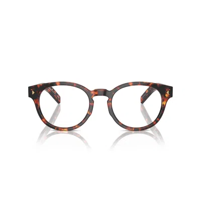 Prada 0pr A14v Round Acetate Eyeglasses In Red