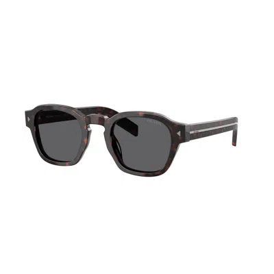 Prada 0pr A16s Tortoiseshell Geometric Sunglasses With Thick Temples In Gray