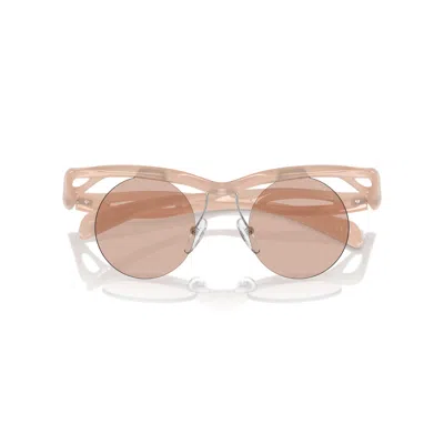 Prada 0pr A24s Translucent Wavy Acetate Sunglasses In Brown
