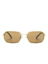 Prada 0pr A51s Hexagonal-frame Sunglasses In Gold