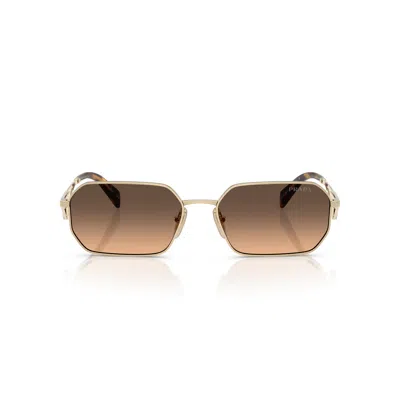 Prada 0pr A51s Octagonal Steel Sunglasses In Green