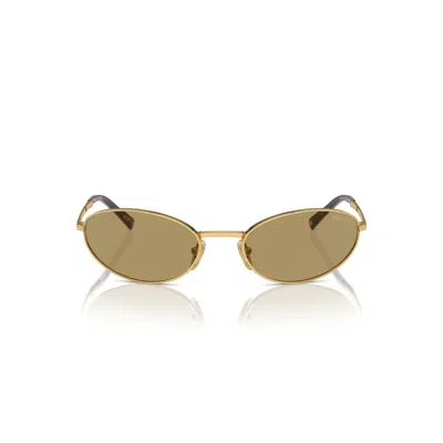 Prada 0pr A59s Oval Gold-toned Metal Frame Sunglasses