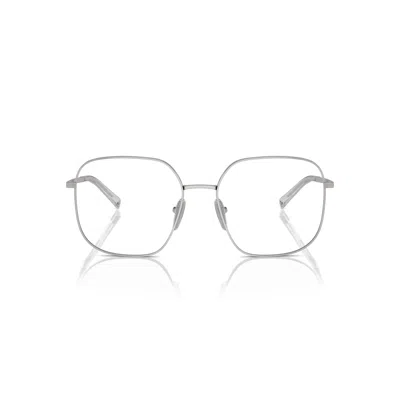 Prada 0pr A59v Square Metal Frame Eyeglasses In Metallic