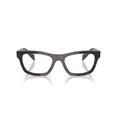 Prada 0pr B01v Rectangular Tortoiseshell Acetate Eyeglasses In Black