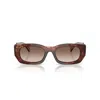 Prada 0pr B05s Tortoiseshell Acetate Rectangular Sunglasses In Brown