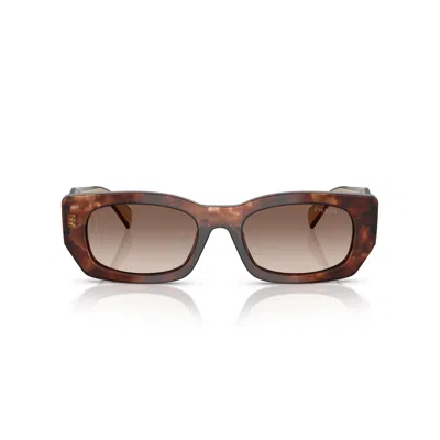 Prada 0pr B05s Tortoiseshell Acetate Rectangular Sunglasses In Brown