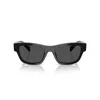Prada 0pr B09s Bold Rectangular Frame Black Acetate Sunglasses In Green