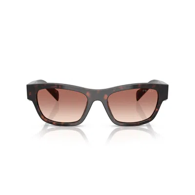 Prada 0pr B09s Rectangular Frame Tortoiseshell Acetate Sunglasses In Brown